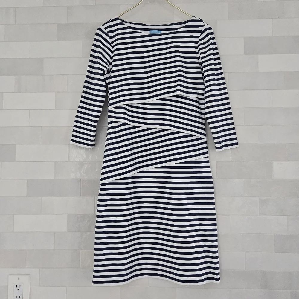 J. McLaughlin Nicola Tiered Layered Wrap Dress 3/4 Sleeve Knee Length Mini Small - Picture 4 of 9